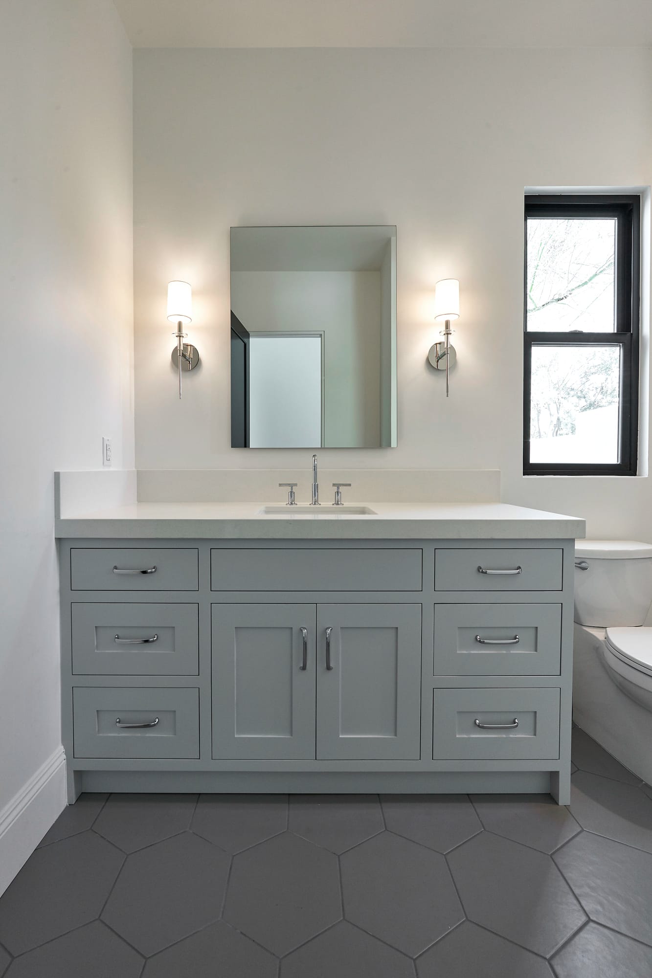 Grey Custom Built Vanity Luxury Builts
