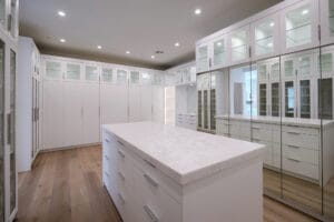 Custom White Walk-In Closet Cabinets