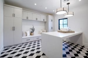 Custom White Laundry Room Built-Ins Phoenix AZ
