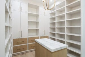 custom closet white shelves