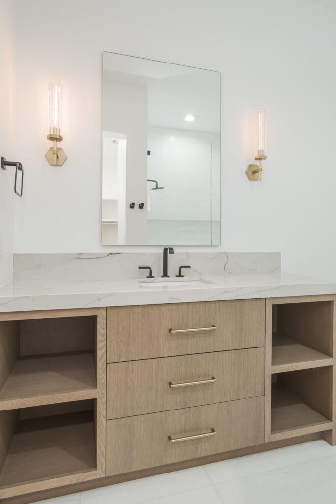 custom wood bathroom cabinets