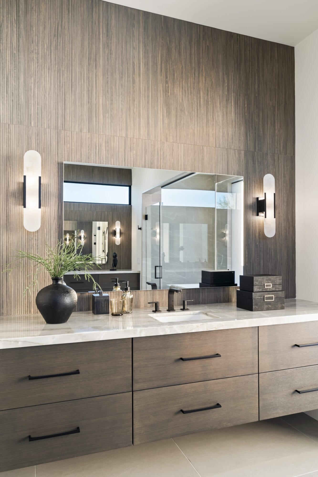 brown modern cabinets